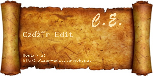 Czár Edit névjegykártya